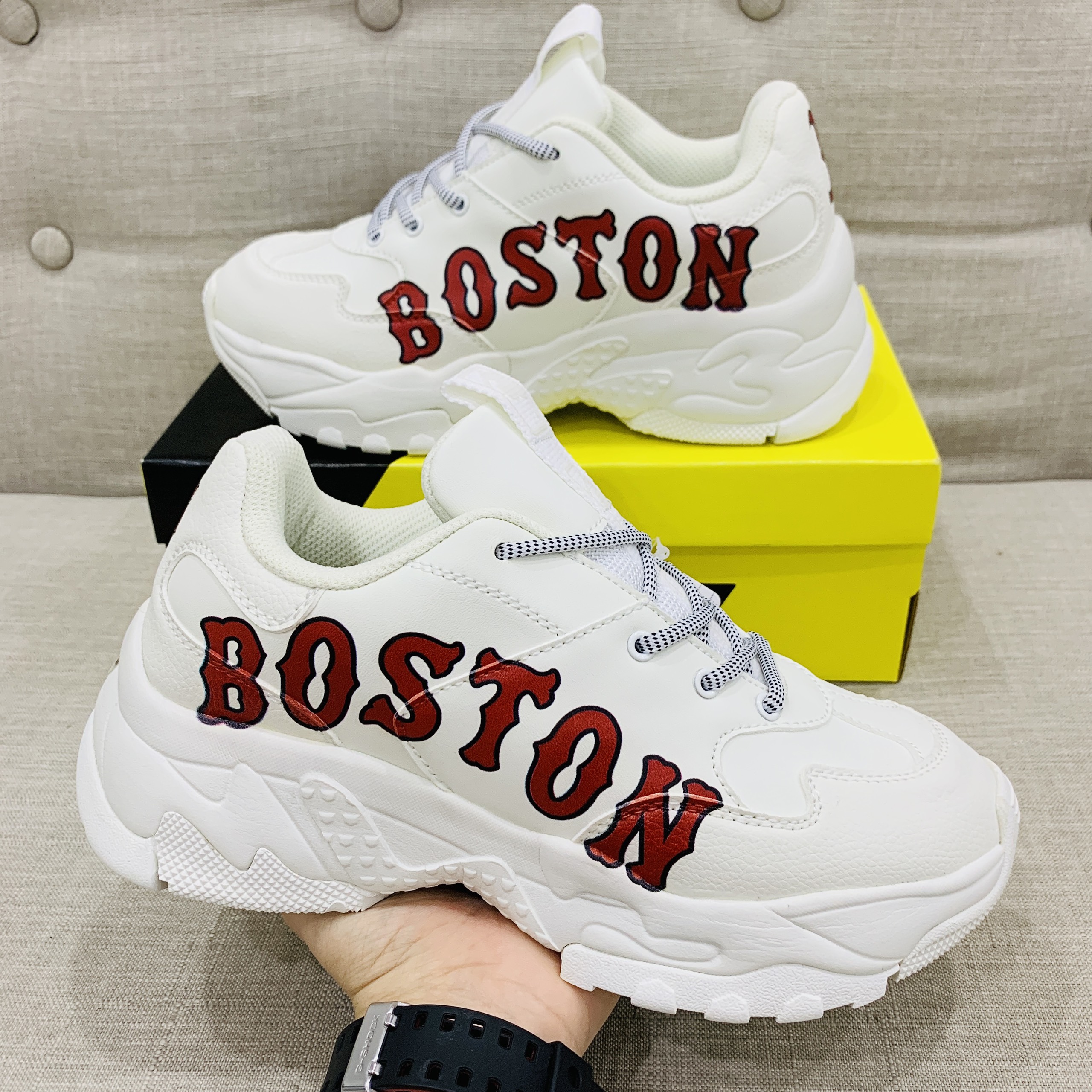 Giày MLB Boston 2021 rep 11 trắng chữ đỏ cực rẻ  Góc Của Nhỏ